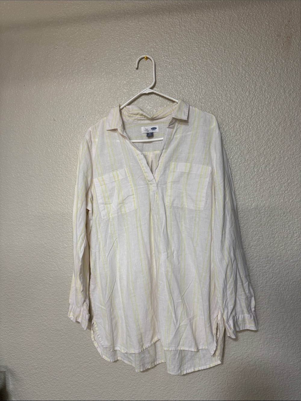Old Navy Beige and Light Yellow Striped Tunic